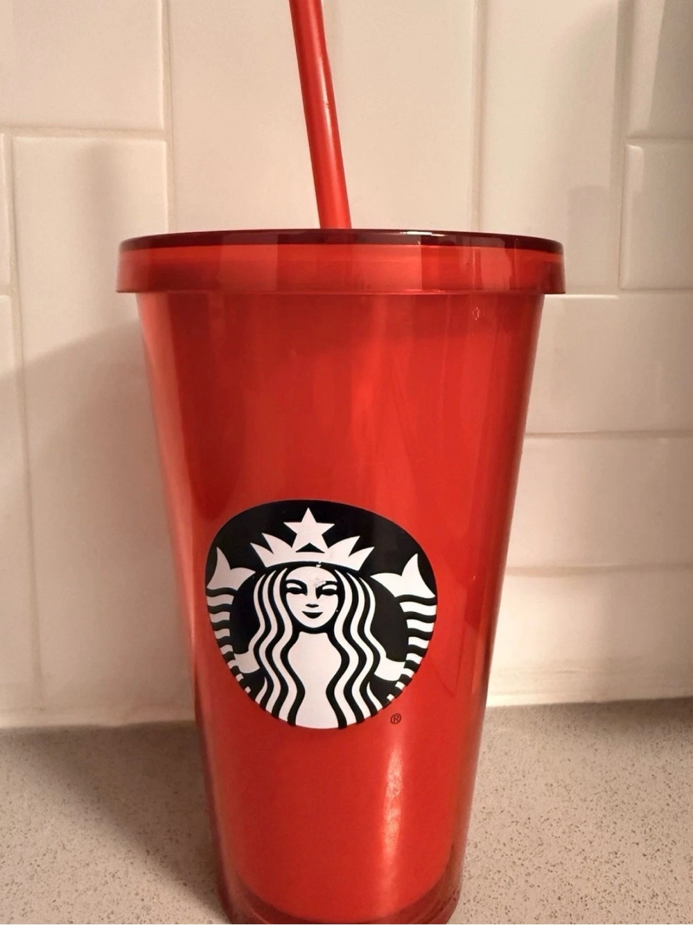 Starbucks Red Tumbler with Straw
